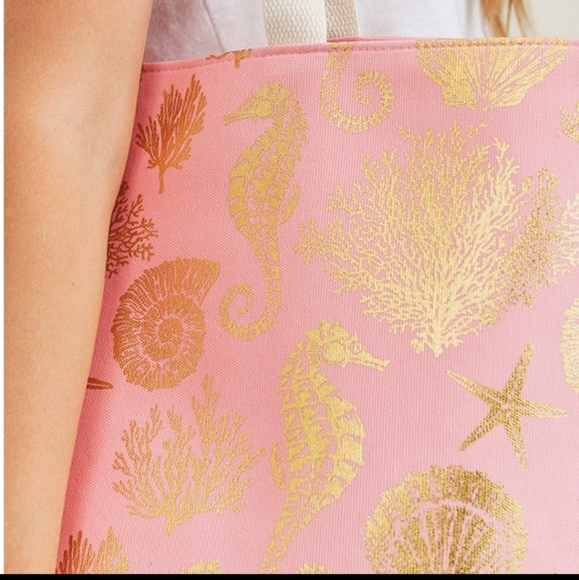 Light Pink and Gold foil tote. - Picture 7 of 9